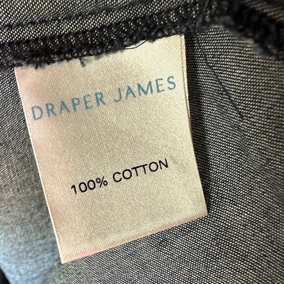 Draper James Shirt Dress Chambray Belted 100% Cotton Long Sleeve Minimalist  8 - Picture 12 of 12